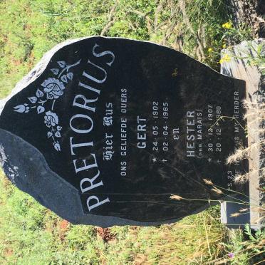 PRETORIUS Gert 1902-1965 &amp; Hester MARAIS 1907-1990