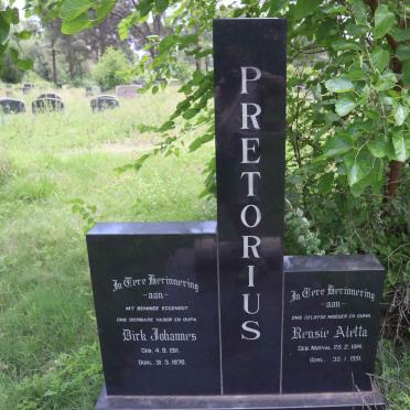 PRETORIUS Dirk Johannes 1911-1970 &amp; Rensie Aletta 1914-1991