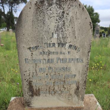 PLESSIS Christian Philippus, du 1907-1929