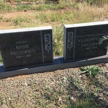 PRETORIUS Annie 1880-1967 :: VAN GRAAN Wilhelmina 1892-1973