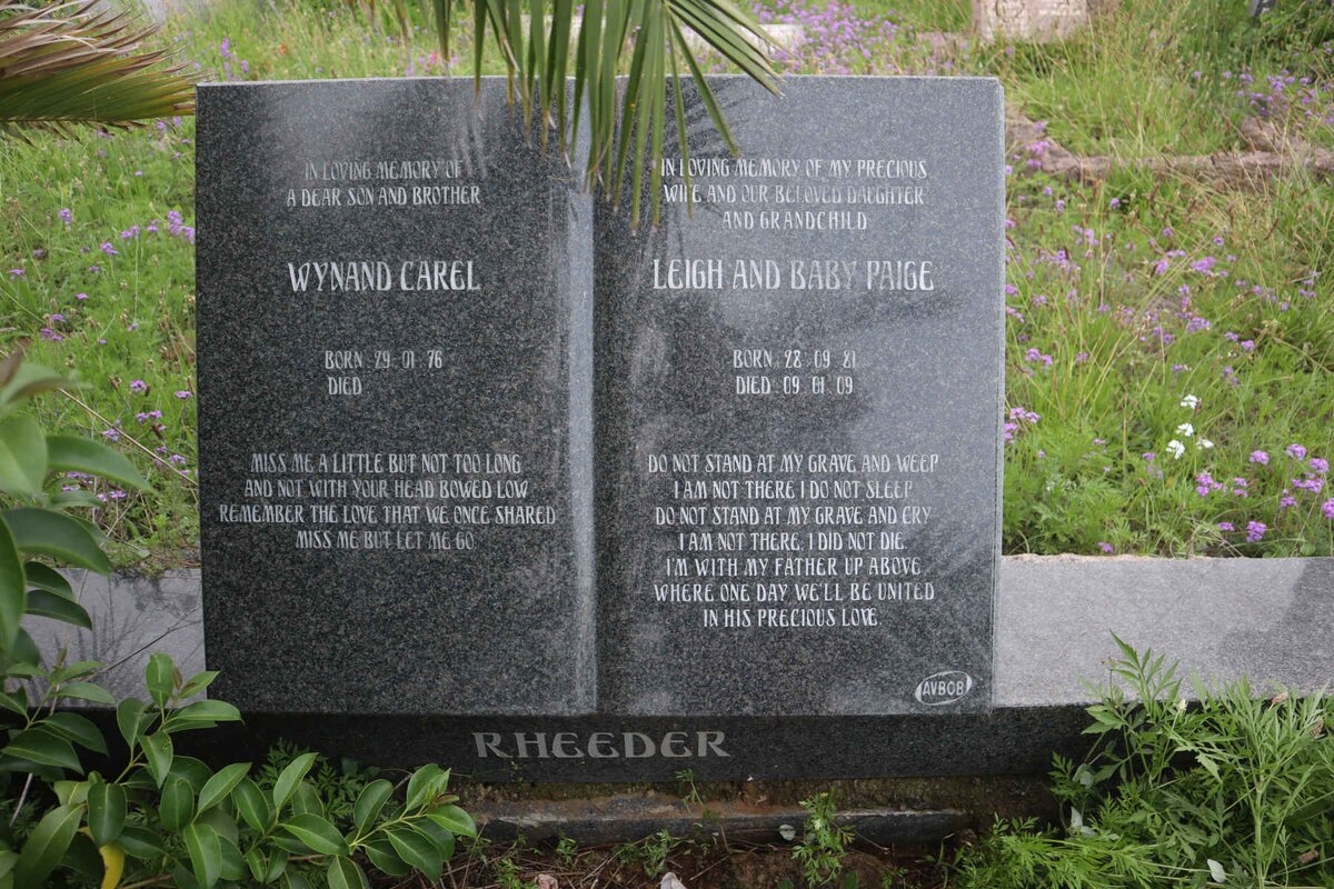 RHEEDER Wynand Carel 1976- :: RHEEDER Leigh 1981-2009 :: RHEEDER Paige -2009