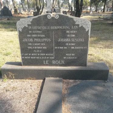 ROUX Jacob Philippus, le 1876-1958 &amp; Johanna Susanna BLIGNAUT 1886-1973
