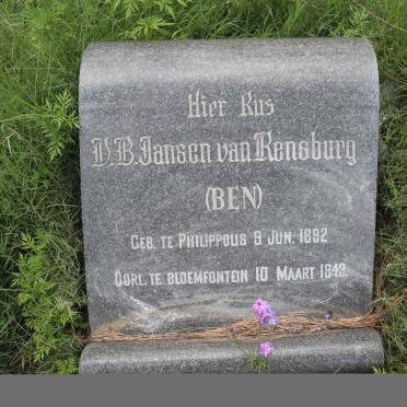 RENSBURG D.B., Jansen van 1892-1943