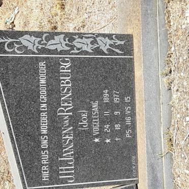 RENSBURG J.H., Jansen van 1894-1977