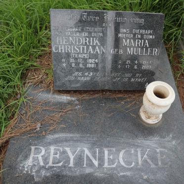 REYNECKE Hendrik Christiaan 1924-1981 &amp; Maria MULLER 1923-2007
