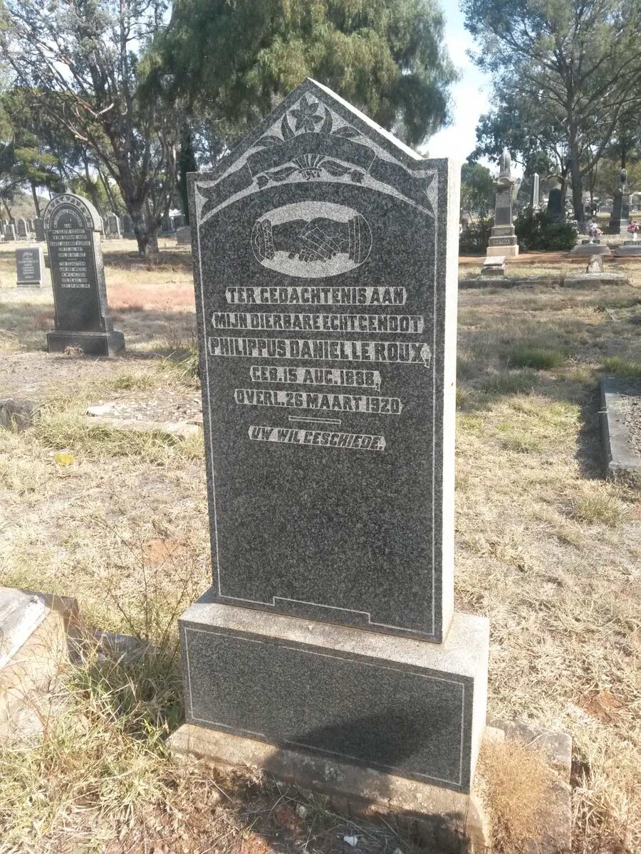 ROUX Philippus Daniel, le 1888-1920