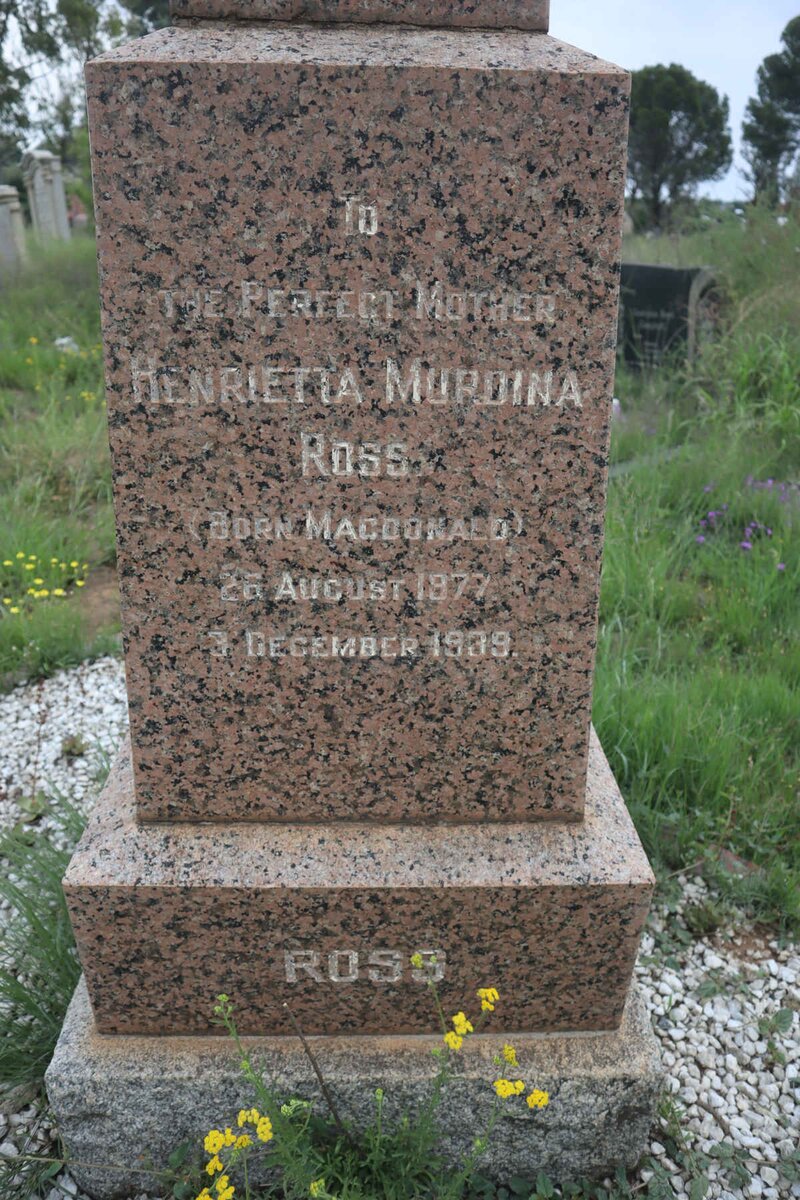 ROSS Henrietta Murdina nee MACDONALD 1877-1939