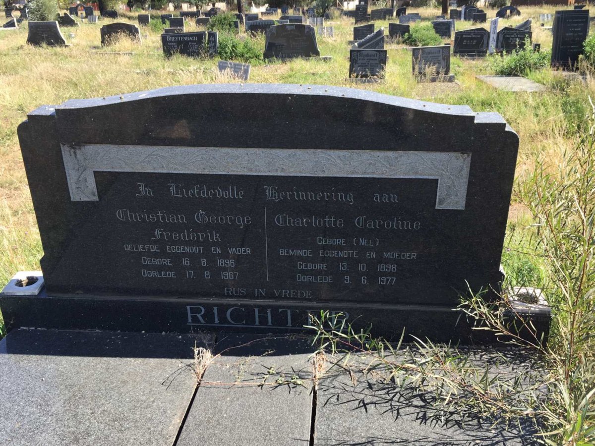 RICHTER Christian George Frederik 1896-1967 &amp; Charlotte Caroline NEL 1898-1977