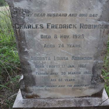 ROBINSON Charles Fredrick -1929 &amp; Augusta Louisa HOFT 1865-1950