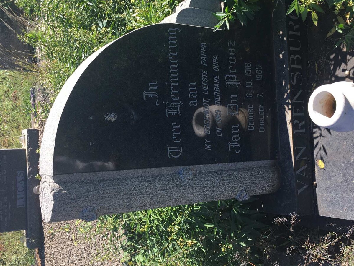 RENSBURG Jan du Preez, van 1918-1965