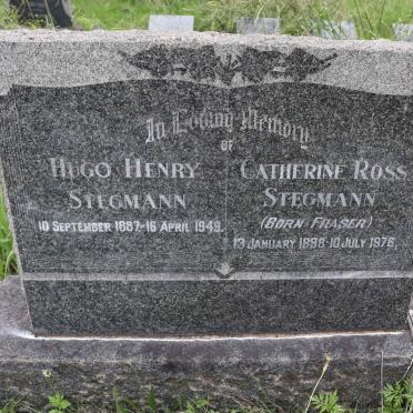 STEGMANN Hugo Henry 1887-1949 &amp; Catherine Ross FRASER 1898-1976