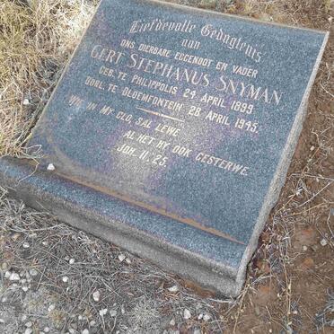 SNYMAN Gert Stephanus 1899-1945