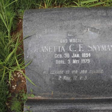 SNYMAN Jeanetta C.F. 1894-1979