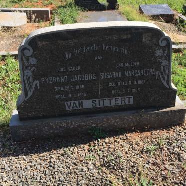 SITTERT Sybrand Jacobus, van 1888-1965 &amp; Susarah Margaretha OTTO 1887-1966