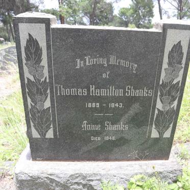 SHANKS Thomas Hamilton 1869-1943 &amp; Annie -1946