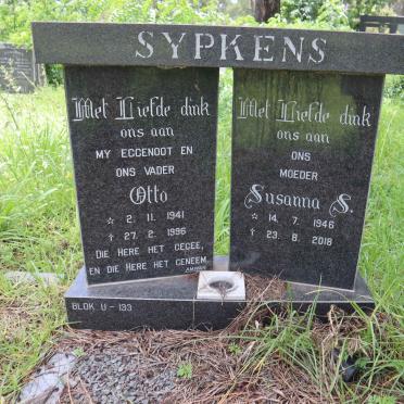 SYPKENS Otto 1941-1996 &amp; Susanna S. 1946-2018