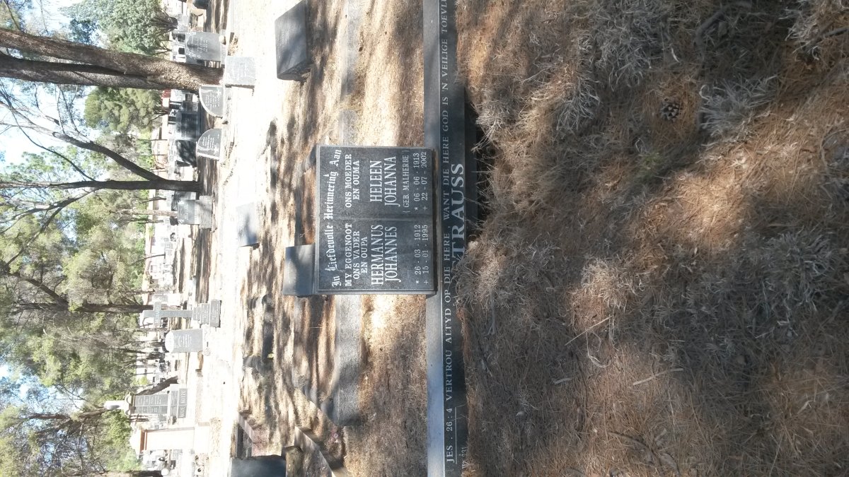 STRAUSS Hermanus Johannes 1912-1995 &amp; Heleen Johanna MALHERBE 1913-2002