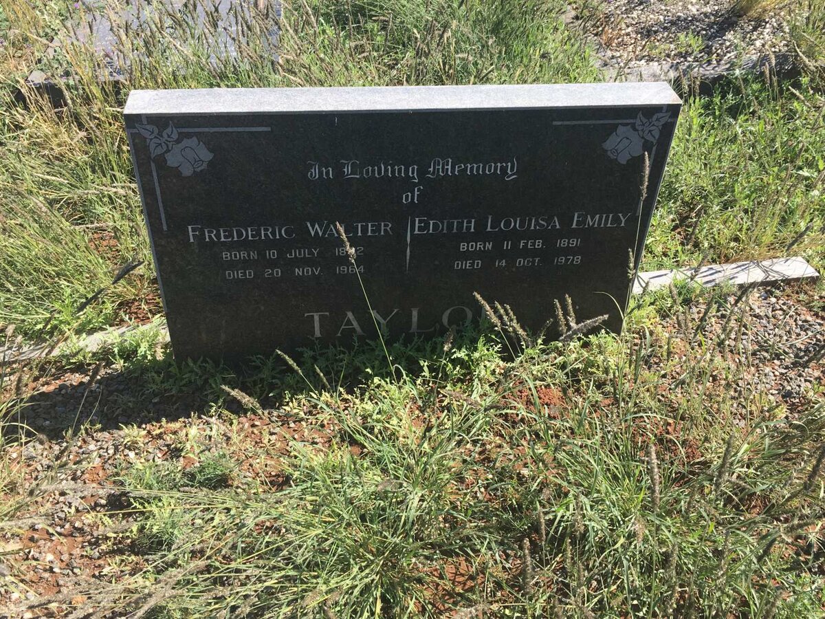 TAYLOR Frederic Walter 18?2-1964 &amp; Edith Louisa Emily 1891-1978