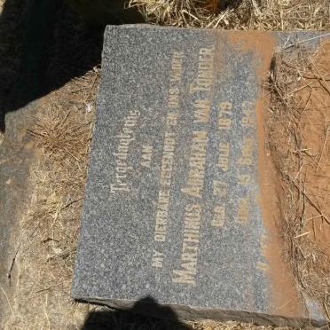 TONDER Marthinus Abraham, van 1879-1947