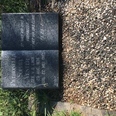 VENTER Petronella Sophia nee V.D. LINDE 1875-1965