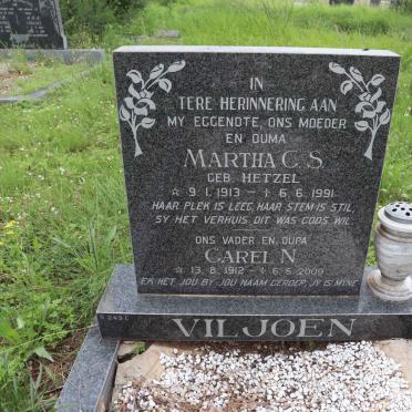 VILJOEN Carel N. 1912-2009 &amp; Martha C.S. HETZEL 1913-1991