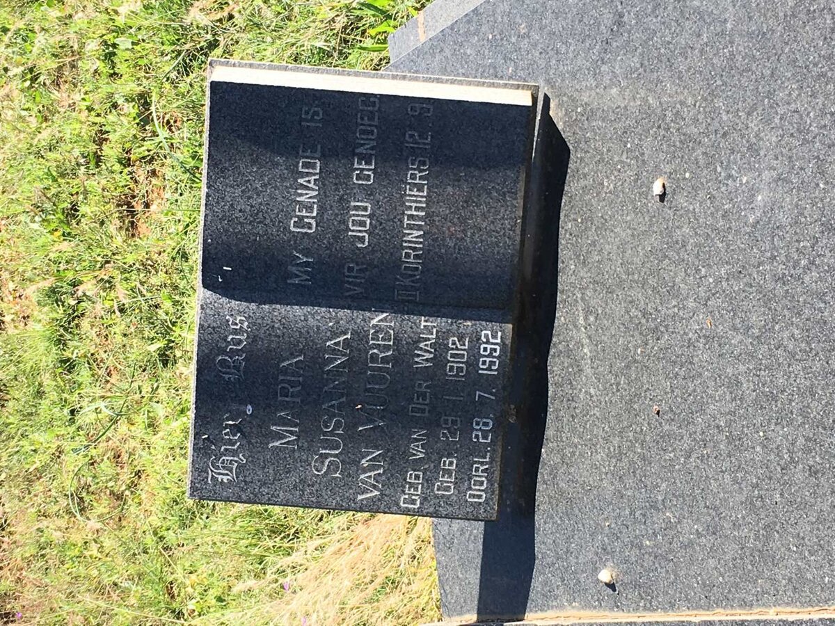 VUUREN Maria Susanna, van nee VAN DER WALT 1902-1992