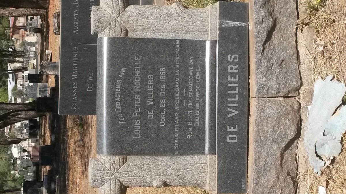 VILLIERS Louis Peter Rochelle, de -1956