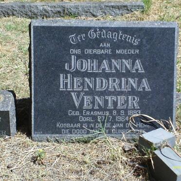 VENTER Johanna Hendrina nee ERASMUS 1893-1964