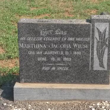 WIESE Marthina Jacoba nee VAN JAARSVELD 1890-1963