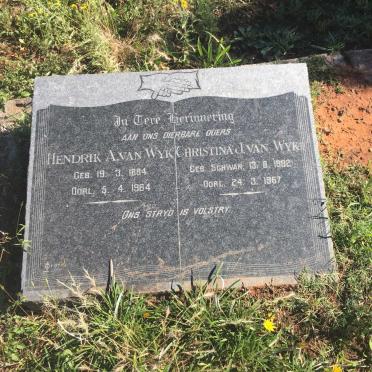 WYK Hendrik A., van 1884-1964 &amp; Christina J. SCHWAN 1882-1967