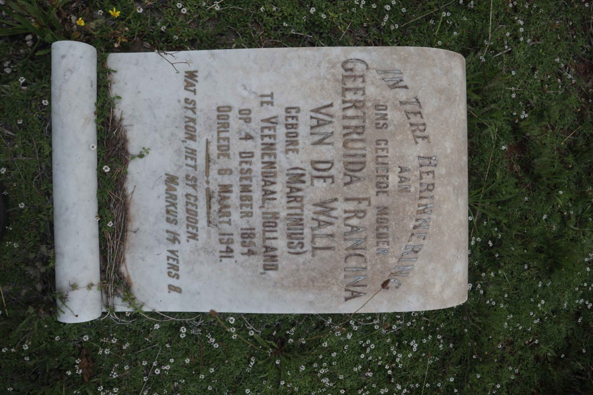 WALL Geertruida Francina, van de nee MARTINIUS 1854-1941