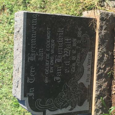 WALT Jan Hendrik, v.d. 1891-1964