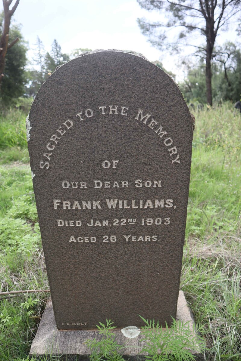 WILLIAMS Frank -1903