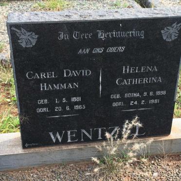 WENTZEL Carel David Hamman 1881-1965 &amp; Helena Catherina BOTHA 1898-1981