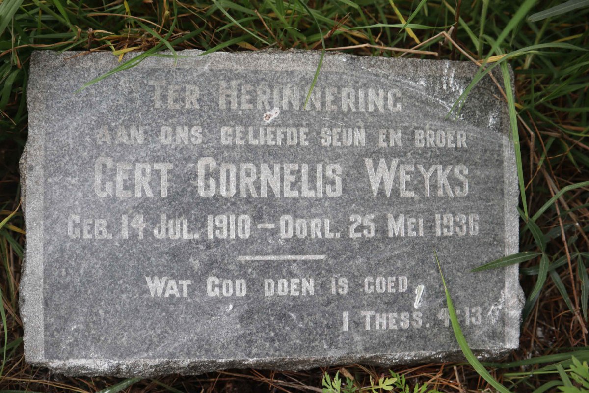 WEYKS Gert Cornelis 1910-1936
