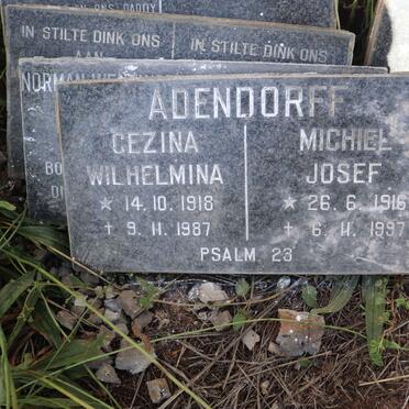 ADENDORFF Michiel Josef 1916-1997 &amp; Gezina Wilhelmina 1918-1987