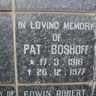 BOSHOFF Pat 1916-1977