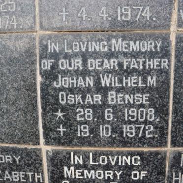 BENSE Johan Wilhelm Oskar 1908-1972