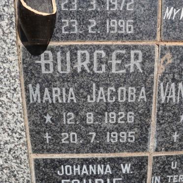 BURGER Maria Jacoba 1926-1995