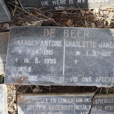 BEER Johannes Antonie, de 1915-1995 &amp; Charlotte Jane C. 1918-