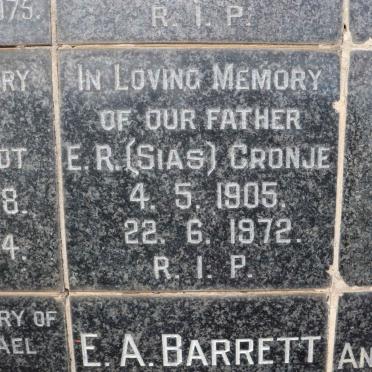 CRONJE E.R. 1905-1972
