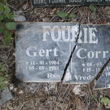 FOURIE Gert 1904-1988 &amp; Corrie 1913-1999