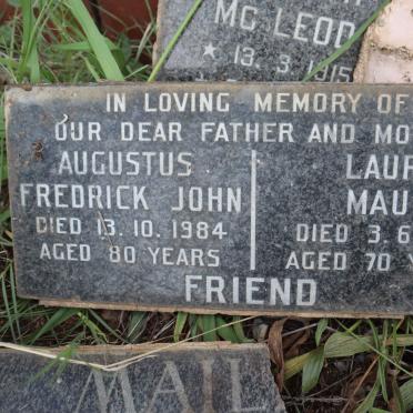 FRIEND Augustus Fredrick John -1984 &amp; Laura Maud -1980