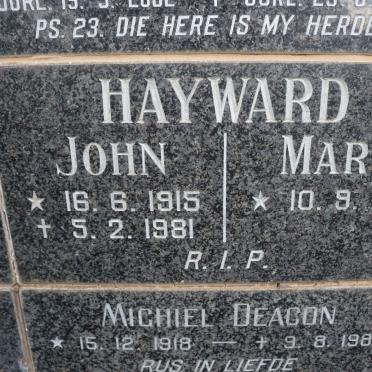 HAYWARD John 1915-1981 &amp; Mary 1917-