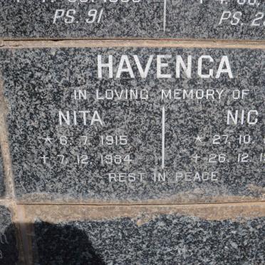 HAVENGA Nic 1916-1986 &amp; Nita 1915-1984