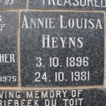 HEYNS Annie Louisa 1896-1981