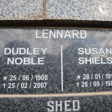LENNARD Dudley Noble 1908-2007 &amp; Susan Shiels 1912-1989