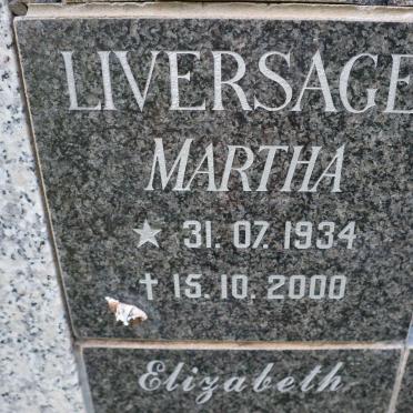 LIVERSAGE Martha 1934-2000