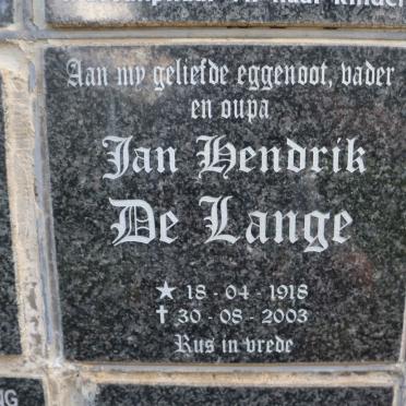 LANGE Jan Hendrik, de 1918-2003