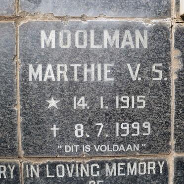 MOOLMAN Marthie V.S. 1915-1999